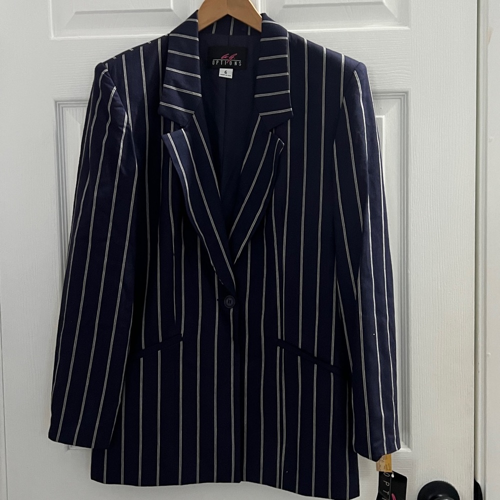 Navy Striped Blazer